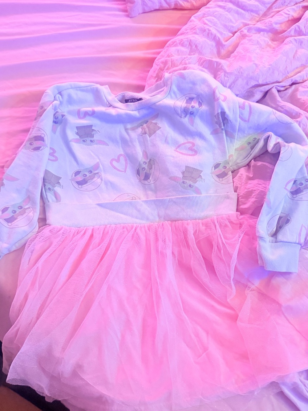 Star Wars baby yoda Adorable Tutu Long sleeve dress